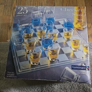 Checker Shot Set - Blue and Gold